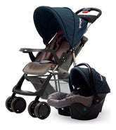 Cochecito Con Huevito Travel System Eos Bebesit 1337ts Color Azul Oscuro Chasis Negro