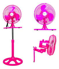 Ventilador 3 En 1 Kanji Kjh-fh1506 Con 3 Palas De Metal Color Gris Estructura Color Rosa, 25cm De Diámetro 50