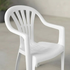 2 Sillas Plasticas Apilables Interiores Exteriores Tm H:100k Blanco Lisa