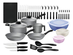 Batería De Cocina Tramontina 28399602 Con 44 Piezas De Aluminio Plomo Gris