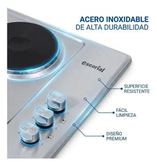 Anafe Escorial Aeho-58 60cm Eléctrico Empotrable Hot Plate Plateado