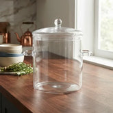 Olla De Vidrio Transparente C/tapa Coccion 4l Vivendi 12123 Blanco