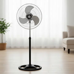 Ventilador Pie Pared Piso Kanji Kjh1811 3en1 C/ 3palas Metal 18 Cm Negro Metálico Metal 3