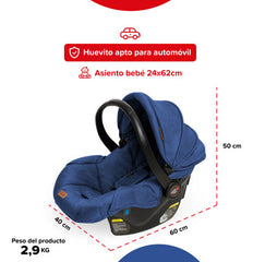 Cochecito Travel System Bebesit T-flex 1321ts-b Azul - Azul - Negro