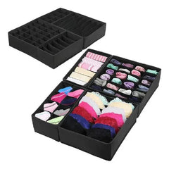 Organizadores De Cajones Vivendi Ropa Interior Set Por 4 Negro