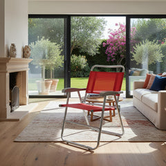 Reposera Plegable Sillon De 1 Posicion Descansar 10006 Rojo Rojo