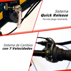 Bicicleta Plegable Randers Rodado 20 Shimano 7 Velocidades Color Azul