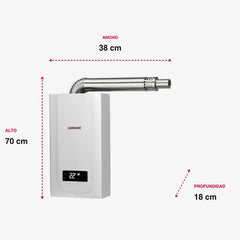 Calefón Digital Tiro Forzado Longvie Cf16-n Pilotless 16lts Blanco Gn