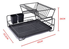 Escurridor Secaplatos Bandeja Vajilla Organiza Cocina Tm Negro
