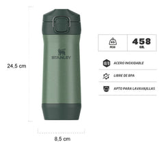 Yerbera Stanley Classic Stay Fresh 500gr Verde Despolvillador De Yerba Mate Tamizador Saca Polvo