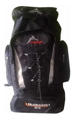 Mochila Mochileros Camping Trekking Outdoor Negro De 90l Cts Negro Sintético