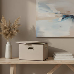 Caja Organizadora Plegable Con Tapa Plegable 45x30 Tio Musa Marrón