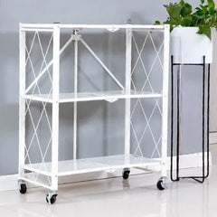 Organizador Multiuso 3 Estantes Plegable Ruedas Tm Blanco Cs