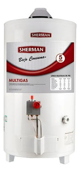 Termotanque Pie Multigas Sherman Gas Tpgp50 Blanco 50l Blanco