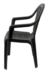2 Sillas Plasticas Apilables H:100k Interiores Exteriores Tm Negro Lisa
