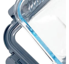 Set De 3 Tapers Contenedor De Vidrio Tapa Hermetica Carol Gris