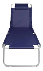 Reposera Cama Plegable Reclinable Aluminio Botafogo Azul Cts Azul