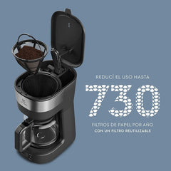 Cafetera Eléctrica Programable Electrolux Ecm25 Inox De 1,2l Negro