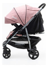 Cochecito De Paseo Con Manillar Rebatible Rosado Rosa Plateado