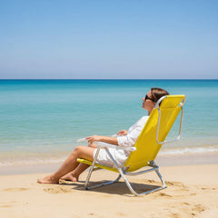 Reposera De 6 Posiciones Bel Sunny Aluminio Pvc Amarilla Amarillo