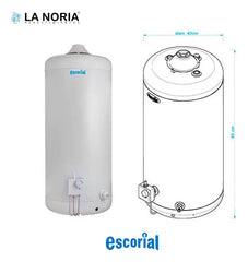 Termotanque Multigas Escorial Estándar de 80lts Blanco
