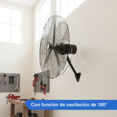 Ventilador Industrial 30 Pulgadas 2 En 1 Pie O Pared Aspas De Plastico Cantidad 3 Estructura Negra 200w Kanji Kjhfi3020