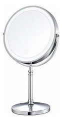 Espejo Tocador Aumento 10x /20cm Pie Carga Usb Luz Led Cts Marco Plateado
