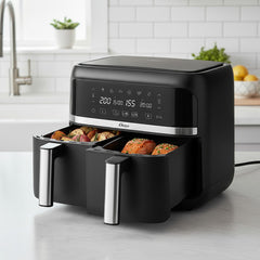 Freidora De Aire Digital Dual Oster Ckstaf7mcddf 7.6l Negro