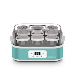 Yogurtera Digital Ultracomb Yg-2709 9 Jarros Vidrio Con Receta Capacidad De 1,6 Litros Celeste