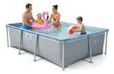 Pileta Lona Tiburoncito N4 De 240x160x65cm Cap 2500l Gris Lisa