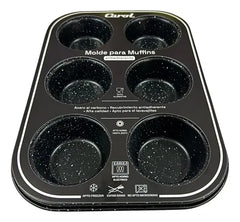 Molde Para Muffin Carol Antiadherente 6 Cavidades Color Negro