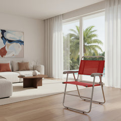 Reposera Plegable Sillon De 1 Posicion Descansar 10006 Rojo Rojo