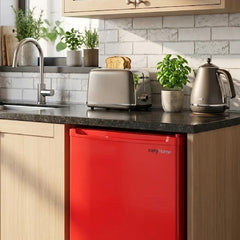 Heladera Bajo Mesada De 90lts Kanji Kjh-hb90r Rojo