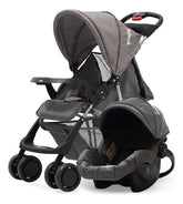 Cochecito Travel System Con Huevito Bebesit 1337ts-m Gris Claro Negro