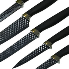 Set Juego 5 Cuchillos Tijera Soporte Blanco Cocina Chef Cts Blanco