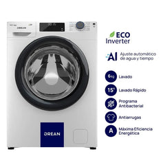 Lavarropas Inverter Con Ia 6 Kg 800 Rpm Drean Lcfdr0608lb1 Blanco