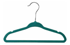 Perchas Slim Terciopelo Antideslizante Delgadas X 5 Verde Verde Oscuro