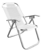 Reposera Playa Camping Aluminio Botafogo 5 Pos Blanca