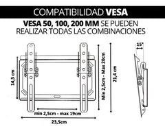Soporte Con Inclinación De 23 A 43 Nakan Spl 292i Color Negro