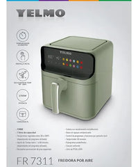 Freidora De Aire Yelmo Fr7311 1700w 7lts Tactil 9 Programas Verde Oscuro