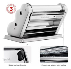 Fabrica De Pastas Pastalinda Clasica 260 Cromo Amasa Estira Gris