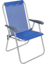 Reposera De 1 Posición Bel Aluminio Poliéster Pvc Azul Azul