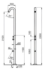 Griferia Ducha Para Exterior Fv 0320.01-ai Arena Acero Inox