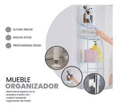 Estanteria Organizador Baño Sobre Inodoro 3 Niveles Blanco Blanco