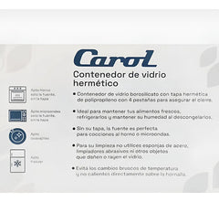Set De 3 Tapers Contenedor De Vidrio Tapa Hermetica Carol Gris