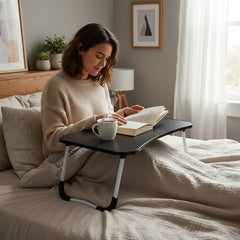 Mesa Bandeja Plegable Para Desayuno Base Notebook Negra