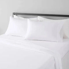 Juego Sabanas 2plazas1/2 Vivendi Cotton Touch 300h Blanco Liso