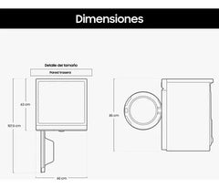 Lavarropas Samsung Ww10cb944dgmbg Bespoke Ia 10.5 Kg White Blanco