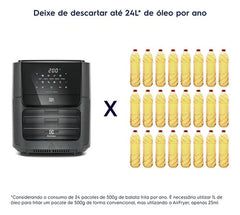 Freidora Aire Sin Aceite Electrolux Air Fryer Eaf90g 12l Cts Grafito