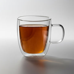 Taza Vidrio Café Doble Pared Con Asa 2 Unidades Carol 350cc Vidrio Doble Asa